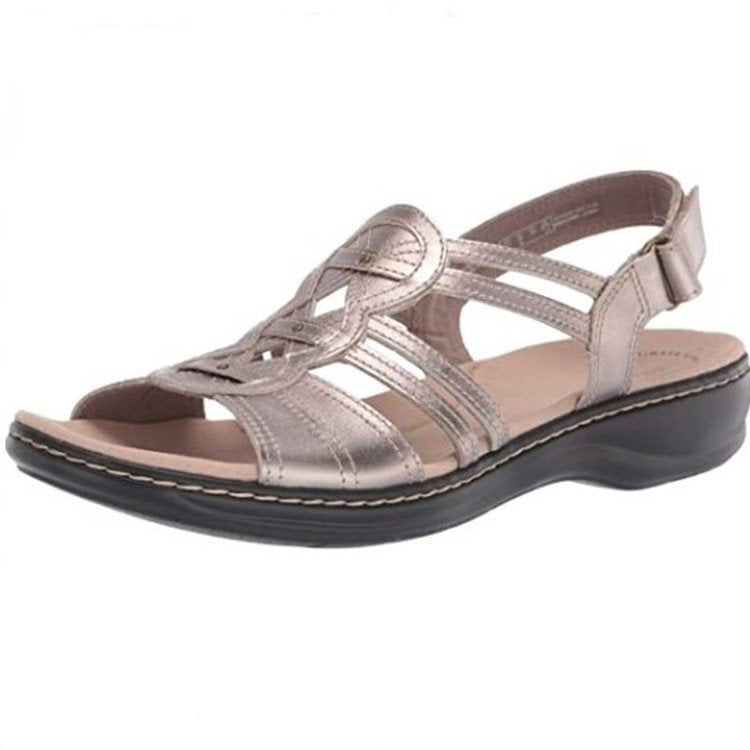 ☀️👡【35-43】Sandalias planas de cuero suaves y cómodas para mujer, ideales para uso diario.