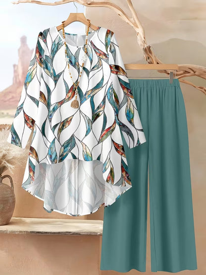⏳Oferta por tiempo limitado⏰【50-120 kg】👚Traje casual holgado de mujer con estampado de lunares