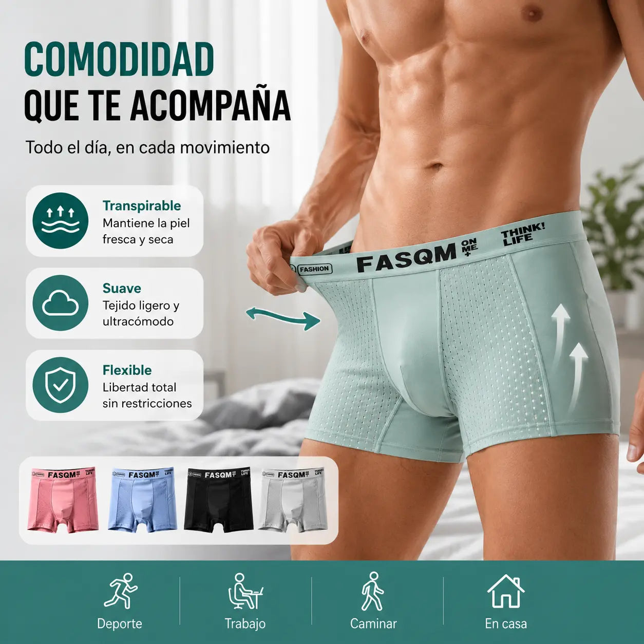 【Compre 3 y obtenga 3 gratis】【L-4XL】Calzoncillos bóxer de malla transpirable de seda helada para hombre
