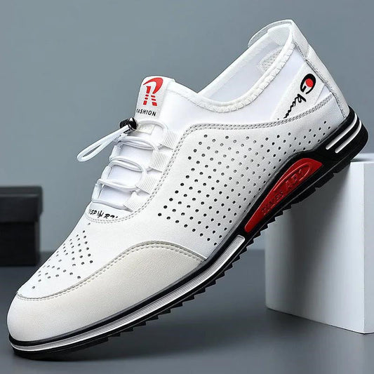 【39-44】Zapatillas deportivas casuales de piel auténtica transpirables para hombre