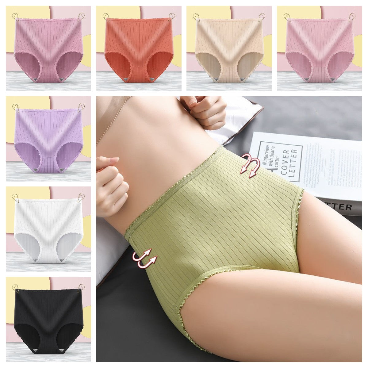😍(Compra 8 y llévate 8 gratis) 💖Último día con 50 % de descuento: bragas antibacterianas impermeables de cintura alta
