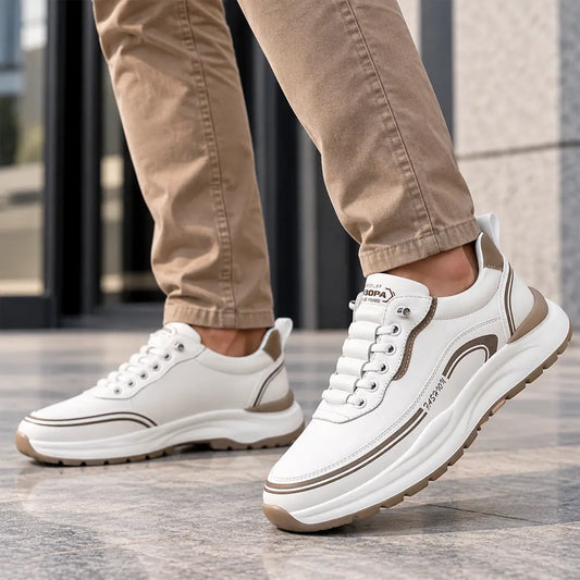 💧👞 【39-45】Zapatillas deportivas de piel resistentes al agua y a la suciedad con suelas suaves para una máxima comodidad.