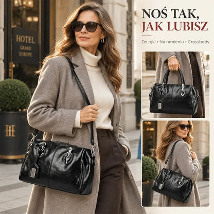 [Ostatni dzień - 50% zniżki] Oryginalna skórzana torebka damska - miękka i elegancka, można ją nosić w ręce lub na ramieniu.