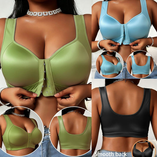 😍👙【Paquete de 3 piezas】【40-100 kg】Sujetador de mujer sin aros con cierre frontal