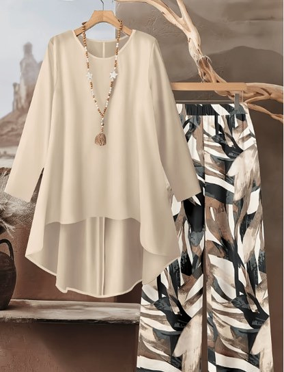 ⏳Oferta por tiempo limitado⏰【50-120 kg】👚Traje casual holgado de mujer con estampado de lunares