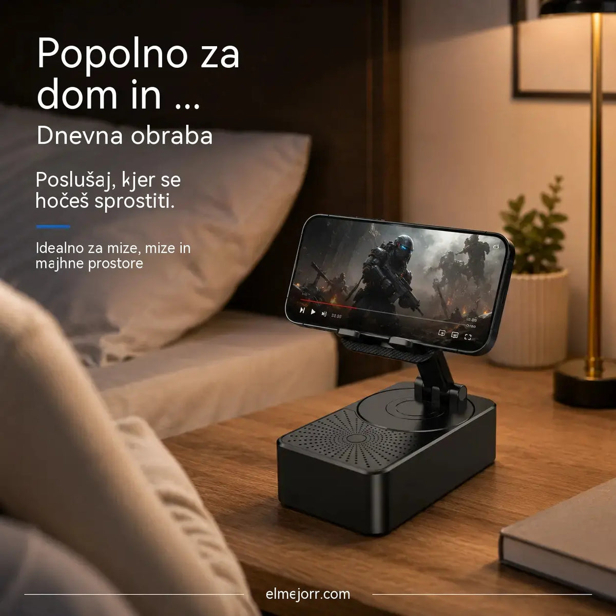 🔥 3 v 1: Bluetooth zvočnik + polnilnik + 360° stojalo za telefon 📱🔊⚡
