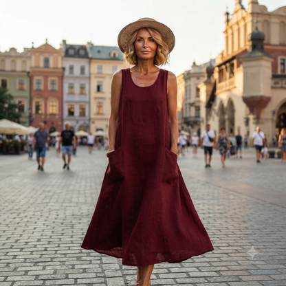 🌈👗【S-5XL】Novedad de verano 2026: Elegante vestido casual de algodón y lino