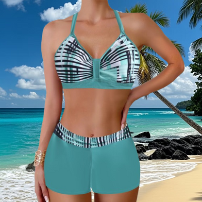 🏖️👙🌴 Mintás fürdőruha, tökéletes tengerparti nyaraláshoz - gyorsan száradó, kényelmes és légáteresztő ✨