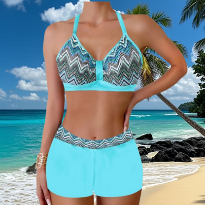 🏖️👙🌴 Mintás fürdőruha, tökéletes tengerparti nyaraláshoz - gyorsan száradó, kényelmes és légáteresztő ✨