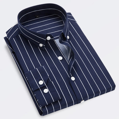 🔥👕【M-5XL】Camisa de negocios de rayas para hombre de manga larga 2026