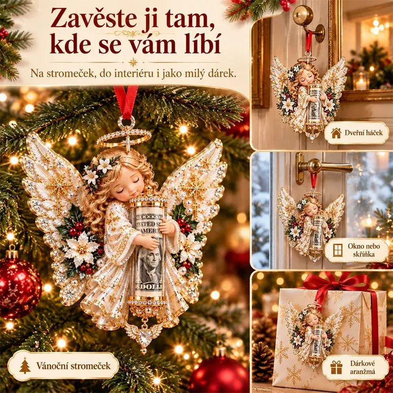 🎁5-delni komplet za 27 €✨ Božični okrasek za shranjevanje denarja v obliki angela