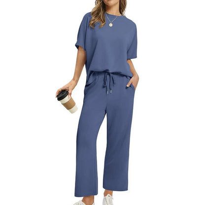 ✨ Tendencia ahora ✨ Conjunto de 2 piezas: top elegante y pantalón a juego para mujer