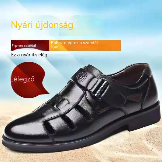 【Utolsó napi különleges ajánlat】👞 Stílusos és kényelmes valódi bőr férfi szandálok, ideálisak tavaszra/nyárra.