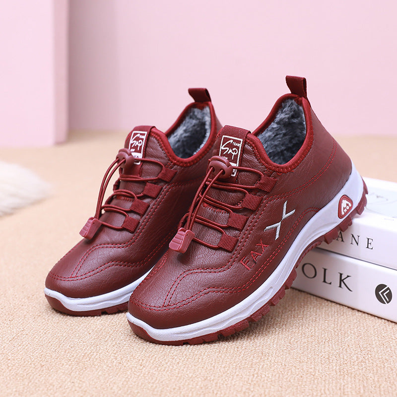 👢✨Un par de zapatos con un precio de 35 euros [tallas 35-41] son zapatos de caminar nuevos para mujer de otoño e invierno, hechos de cuero genuino, elaborados a mano y forrados con felpa de algodón.