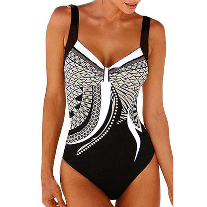 🏖️🌊 50% de descuento [Tallas S-3XL] Traje de baño de una pieza con estampado retro nuevo 2026