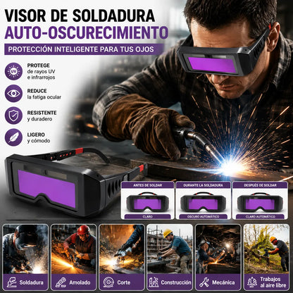 Gafas de protección ocular para soldadura antiarco, gafas de soldadura con cambio de color según la luz.