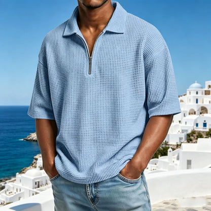【S-4XL】Nueva colección de verano 2026: Polo de manga corta para hombre de color liso - Pago contra entrega