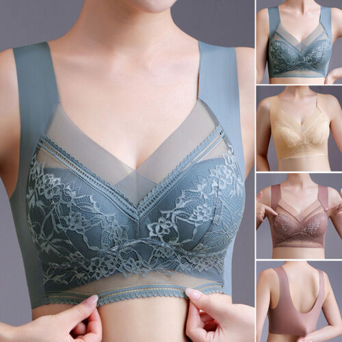 🔥Último día 45% de descuento【4 piezas】👙【40-110 kg】Sujetador de encaje sin costuras, cómodo y de alta calidad
