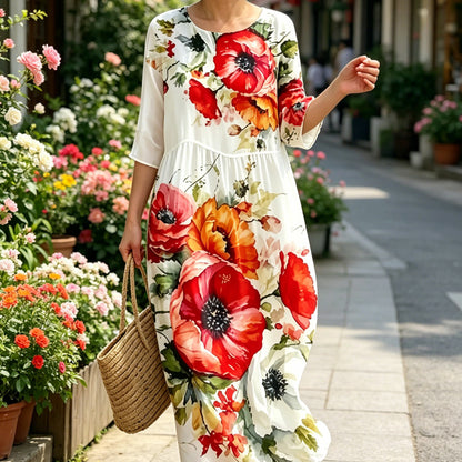 🌸🌸【50% de descuento】🔥【S-8XL】Nuevo vestido estampado ligero y transpirable 2026