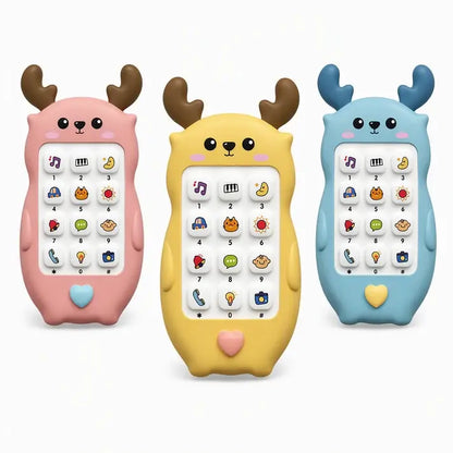 🎁2 piezas 25 euro🎨 Teléfono de juguete para bebés con diseño de ciervo: smartphone de simulación educativo bilingüe con música y cuentos para niños pequeños.