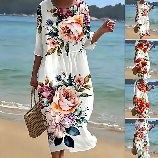 🌸🌸【50% de descuento】🔥【S-8XL】Nuevo vestido estampado ligero y transpirable 2026