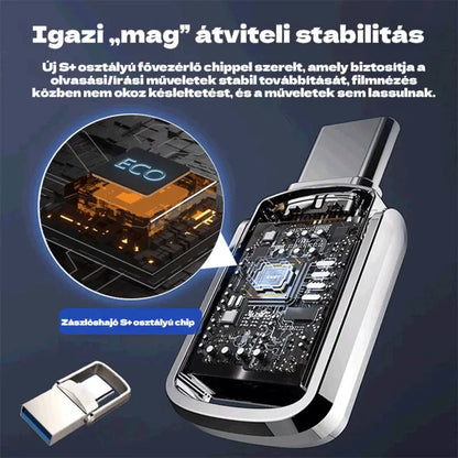 Továbbfejlesztett, két interfészes USB flash meghajtó · USB 3.0 · 64 GB – 2 TB