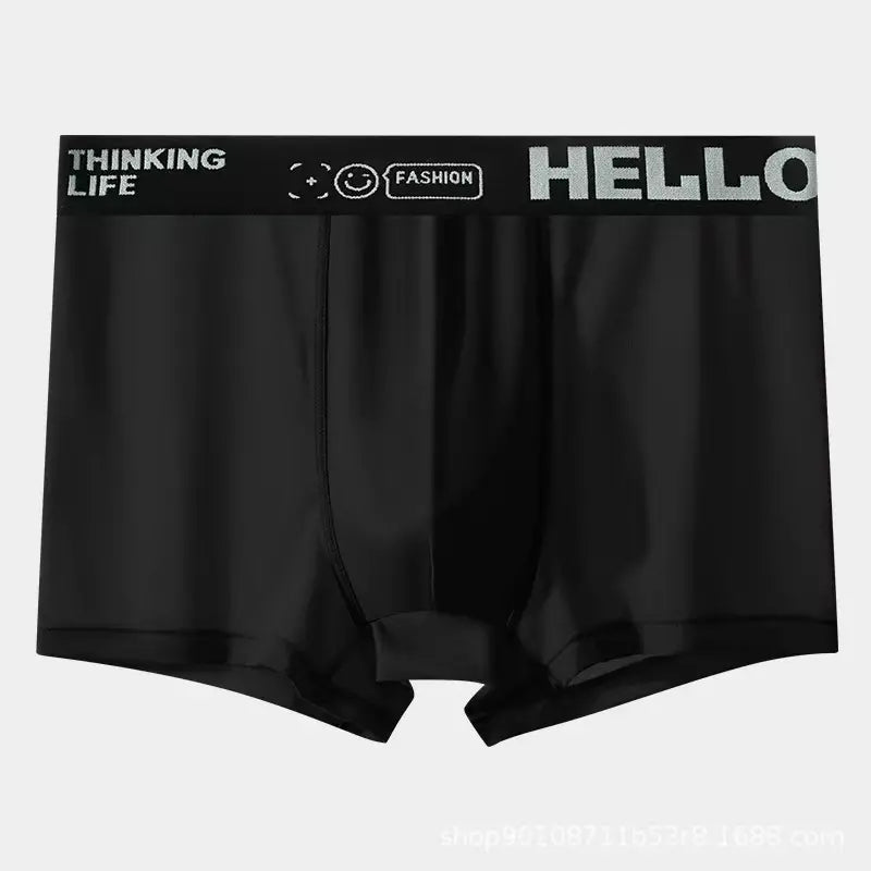 【Compre 1 y obtenga 5 gratis】Calzoncillos bóxer de seda de hielo para hombre/Delgado， transpirable-6 artículos en total