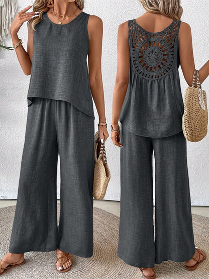 ✨ ¡Último día: 50 % de descuento! ✨【S-2XL】Conjunto casual de verano para mujer, cómodo y transpirable. Corte holgado y elegante.