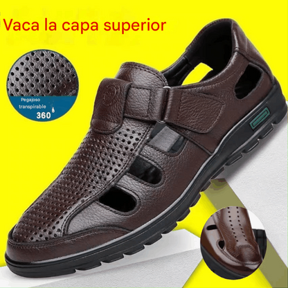 😎👞【39-44】🔥2026 Sandalias de cuero transpirables para hombre de verano