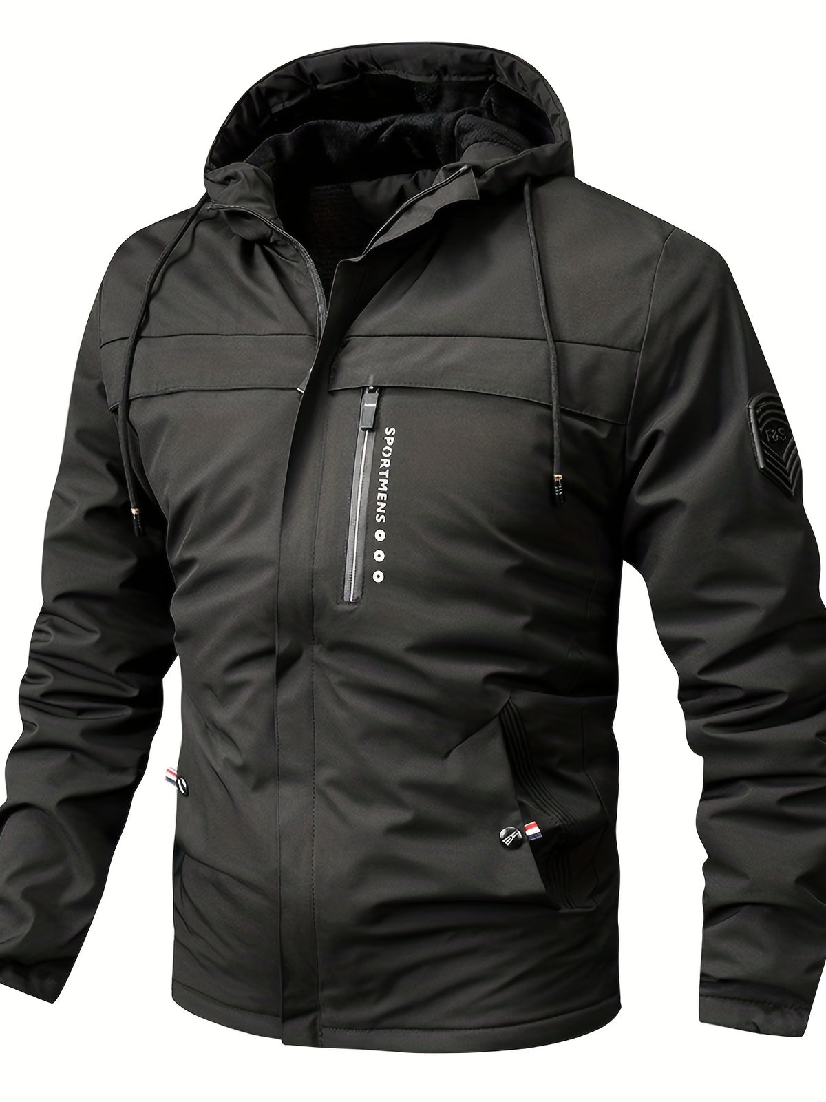 Chaqueta de lana para hombre con capucha – Chaqueta de invierno para actividades al aire libre – Chaqueta impermeable