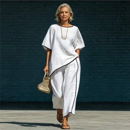 🔥Conjunto informal de verano de 2 piezas: material ultratranspirable, corte holgado que absorbe el sudor, tallas S-5XL.
