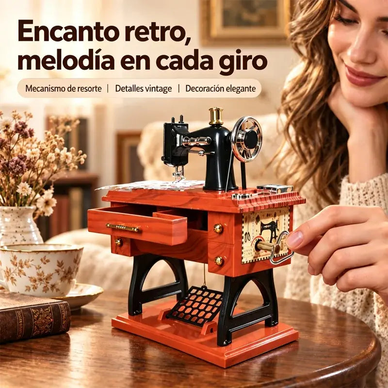 Nueva caja de música de máquina de coser retro, puede reproducir 20 tipos de música.