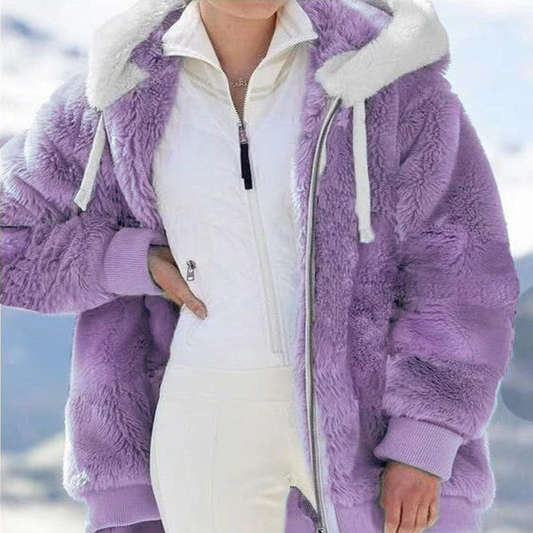 ☃️Limitovaná sleva 39%❄️【S-5XL】Dámská bunda 2026 s kontrastními pruhy z hustého plyše