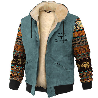 【S-4XL】🔥Chaqueta de felpa gruesa y sudadera cálida de lana de cordero para hombre