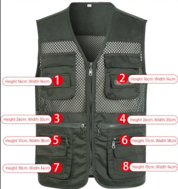 Chaleco sencillo y funcional con múltiples bolsillos 🔥【XL-4XL】