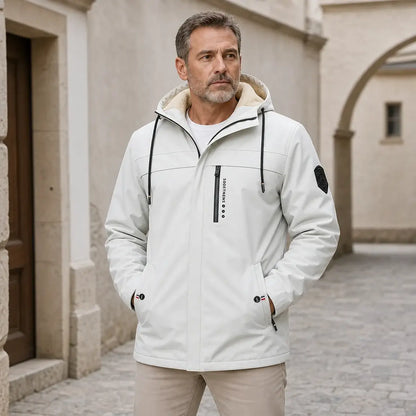 🧥🔥【XS-XL】Chaqueta con capucha de forro polar cálido para hombre Chaqueta de invierno al aire libre Chaqueta impermeable
