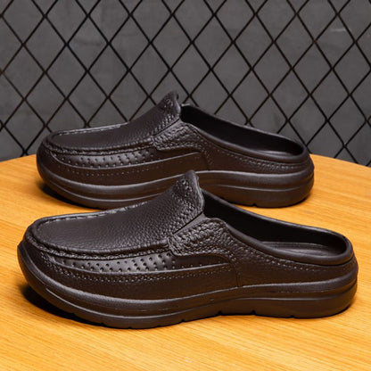 🔥✨【Korlátozott mennyiség】👞【39-45】Új stílusú, kényelmes és légáteresztő valódi bőrből készült, kézzel készített férfi papucs