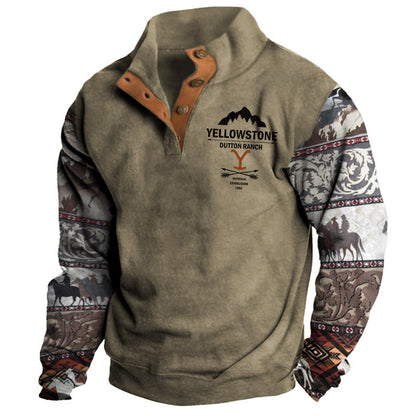 【50% de descuento】【S-3XL】Sudadera informal retro estampada para hombre, nueva colección otoño/invierno 2026