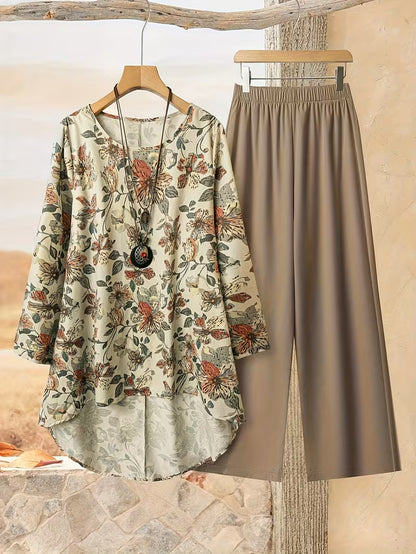 ⏳Oferta por tiempo limitado⏰【50-120 kg】👚Traje casual holgado de mujer con estampado de lunares