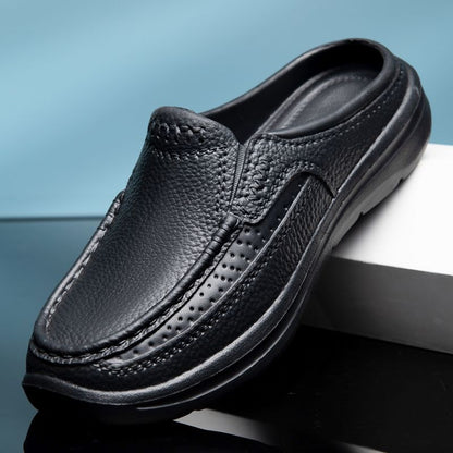 🔥✨【Korlátozott mennyiség】👞【39-45】Új stílusú, kényelmes és légáteresztő valódi bőrből készült, kézzel készített férfi papucs