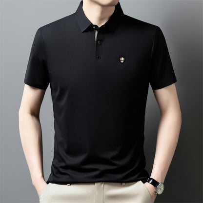 【50% de descuento】【M-4XL】Verano 2026 Nuevo polo casual con solapa de media manga de seda helada