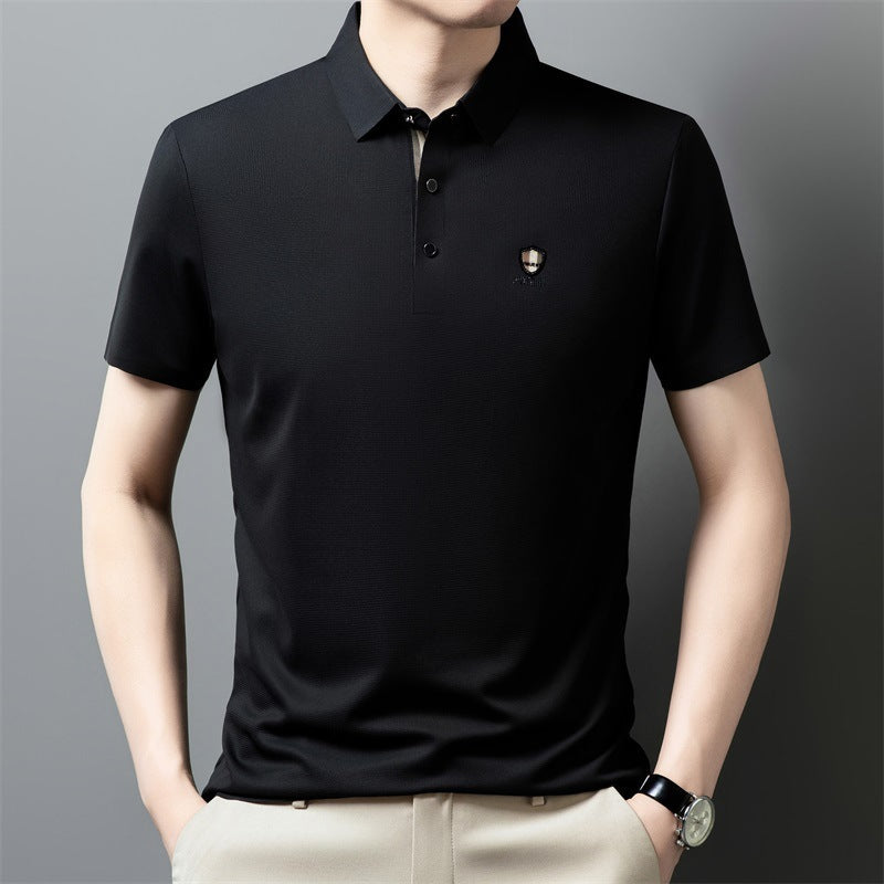 【50% de descuento】【M-4XL】Verano 2026 Nuevo polo casual con solapa de media manga de seda helada