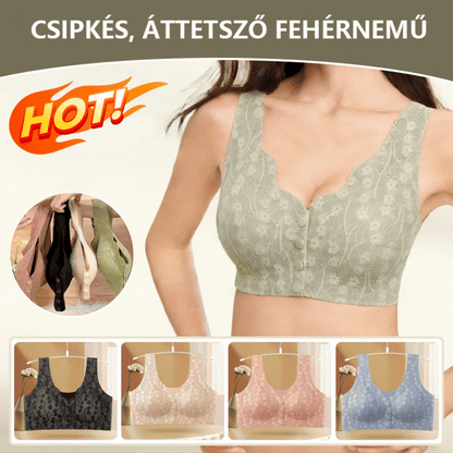 😍👙【3 darab】【40-100KG】Női vezeték nélküli csipke melltartó elülső rögzítéssel