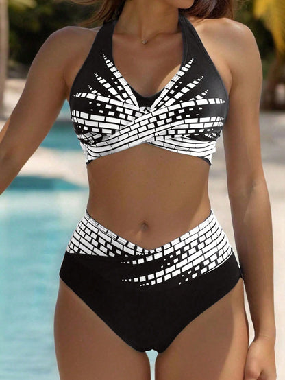 👙【50% popusta 💥】【L–5XL】👉 Dvodijelni bikini za žene u većim veličinama ✅ Visoki struk ✅ Visoka elastičnost