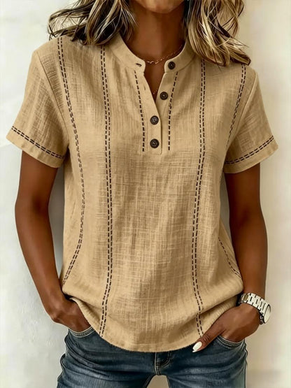⏳ ¡Oferta por tiempo limitado! ⏰【S-3XL】Nueva camisa casual de manga corta para mujer, de algodón y lino