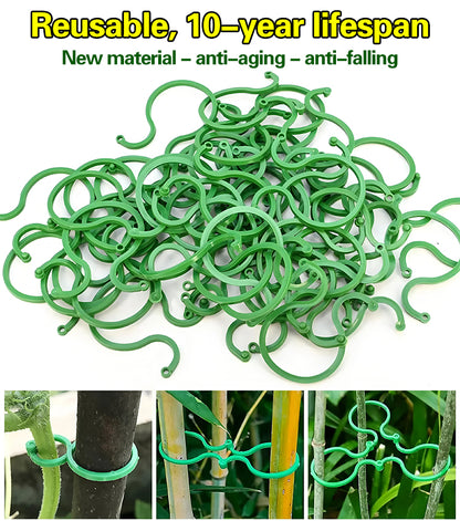 🍇【500piezas】🌱Abrazaderas fijas con hebilla en forma de 8, adecuadas para plantas trepadoras, jardines/huertos/huertos frutales, ataduras de vides