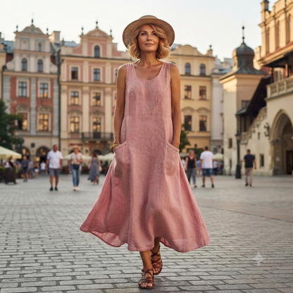 🌈👗【S-5XL】Novedad de verano 2026: Elegante vestido casual de algodón y lino