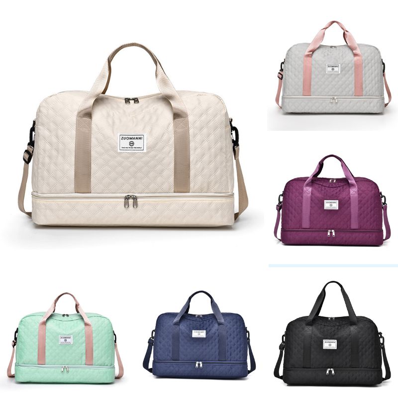 🔥Elegante bolsa de viaje de gran capacidad con diseño de separación para uso húmedo y seco, adecuada para yoga y fitness.