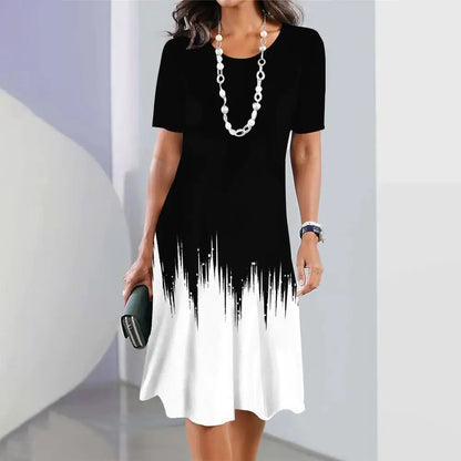 【S-5XL】Elegante vestido retro de cuello redondo