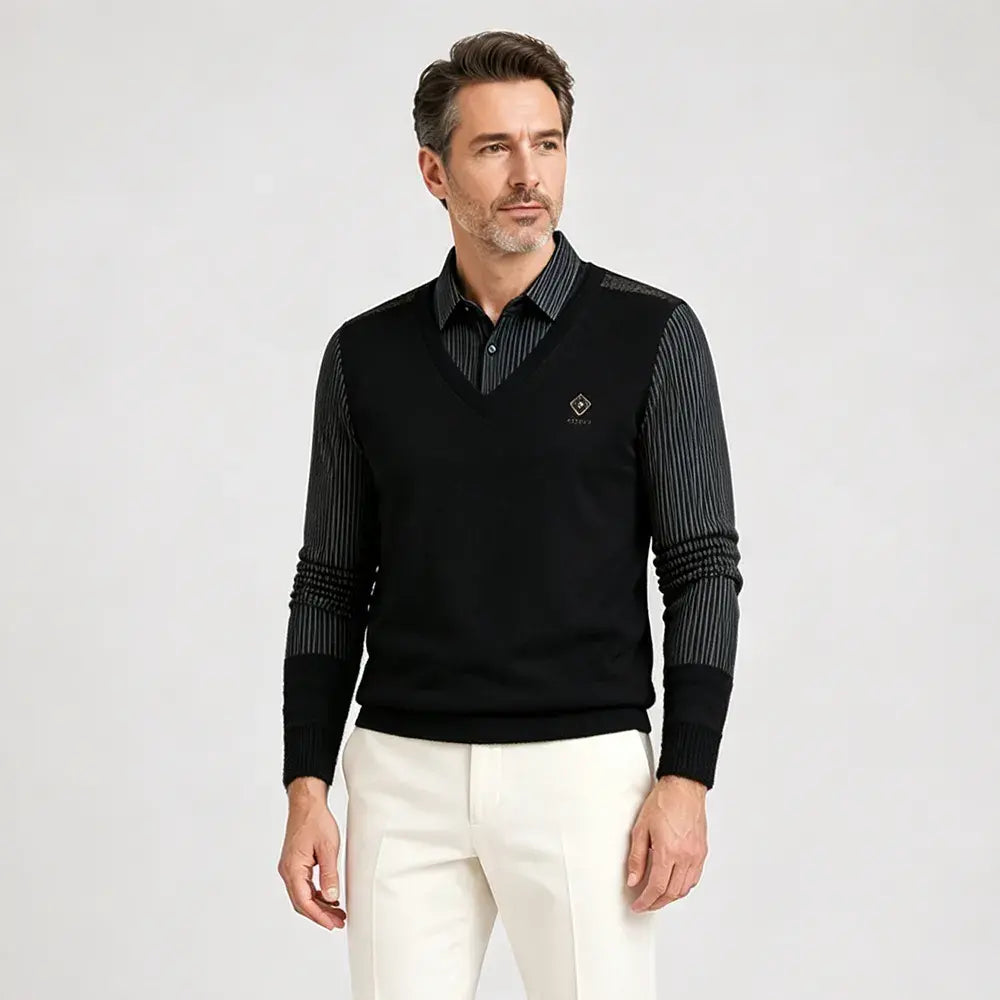 👔Rebajas de fin de año🔥【M-4XL】Conjunto de dos piezas de cachemir premium para hombre, cálido y versátil.
